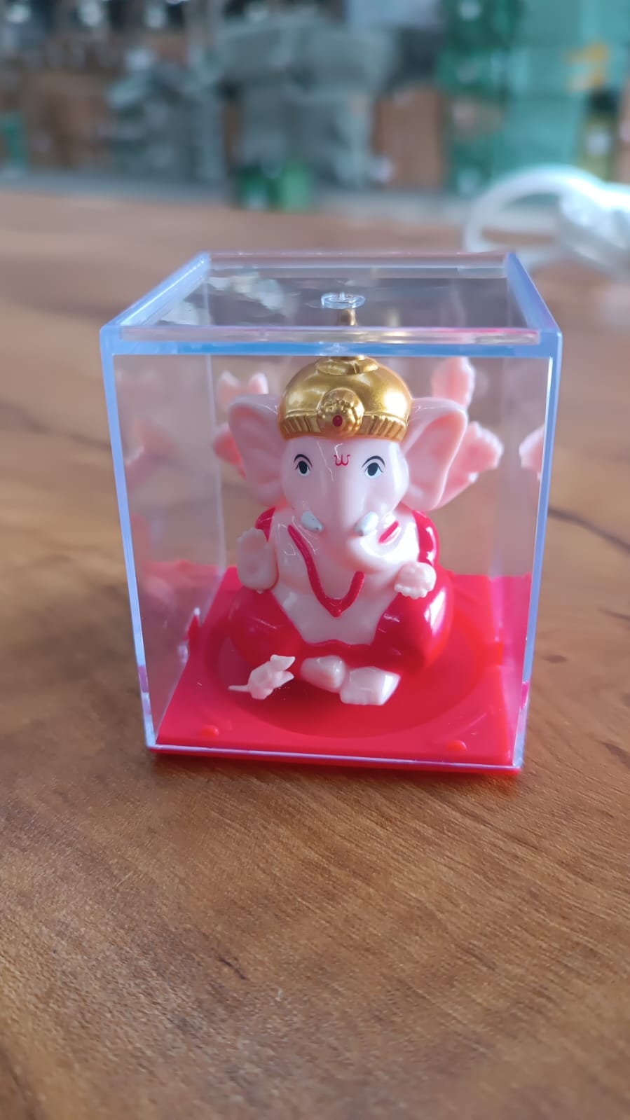 Decorative Small Lord Ganesh Idol in Transparent Case (1 Pc) Decorative Small Lord Ganesh Idol in Transparent Case (1 Pc)